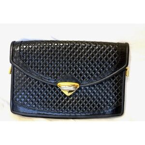 Vintage Greg Roche Black Quilted Bag Clutch Signed 2003 Missing Shoulder Strap
